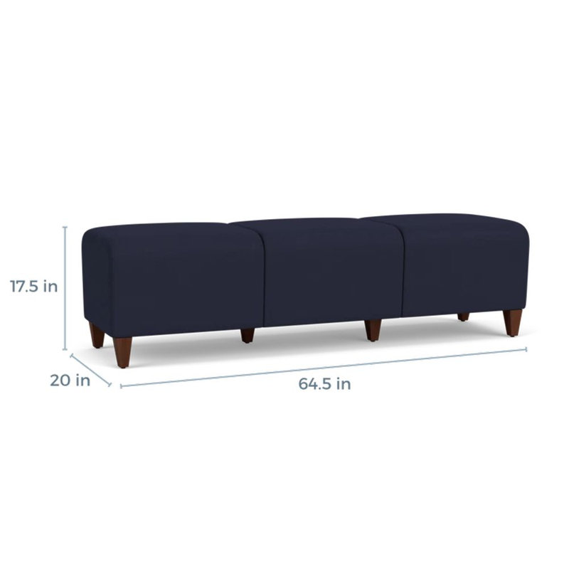 Banc de réception 3 places Siena, Noyer, Bleu marine Open House
