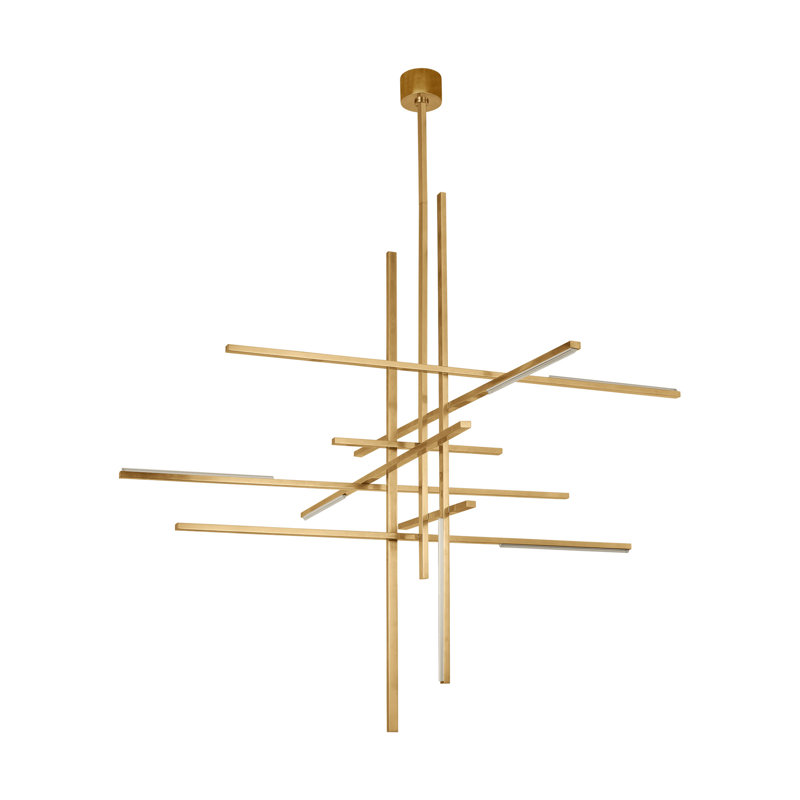 Sean Lavin 7 light Chandelier in Natural Brass finish., Hand Rubbed Antique Brass