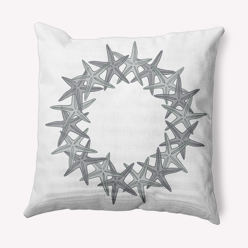 Coussin intérieur / extérieur Coastal Christmas, 18 po x 18 po, gris