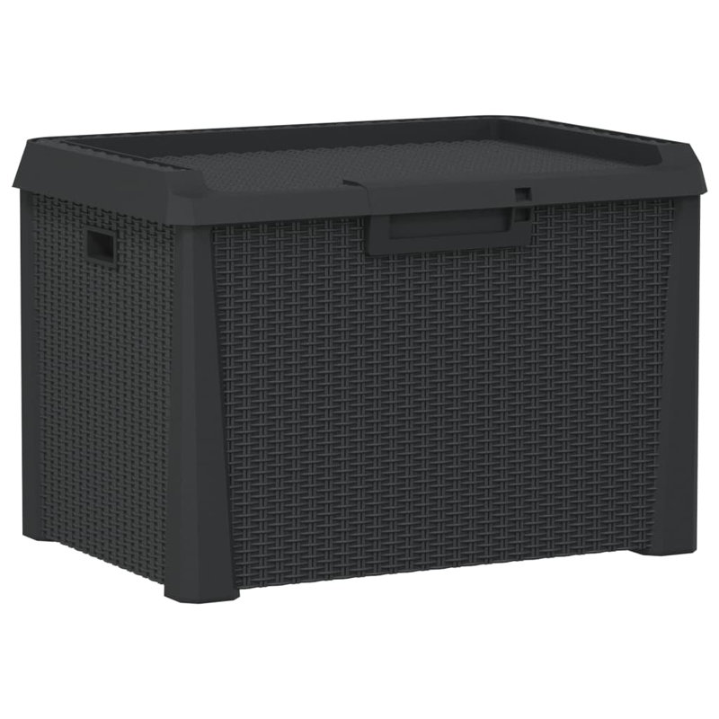 Boîte de rangement en polypropylène 33 gallons, Gris anthracite