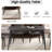 55.12" Modern Artificial Stone Black Straight Edge Black Metal Leg Dining Table-Can Accommodate 6 People(Dining Table Only)-1846199835-1846199834