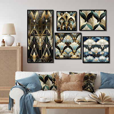 Conner - Ensemble de 5 décorations murales damassées