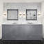 Ensemble de meuble-lavabo double avec plateau en marbre de Carrare et robinet-110912946
