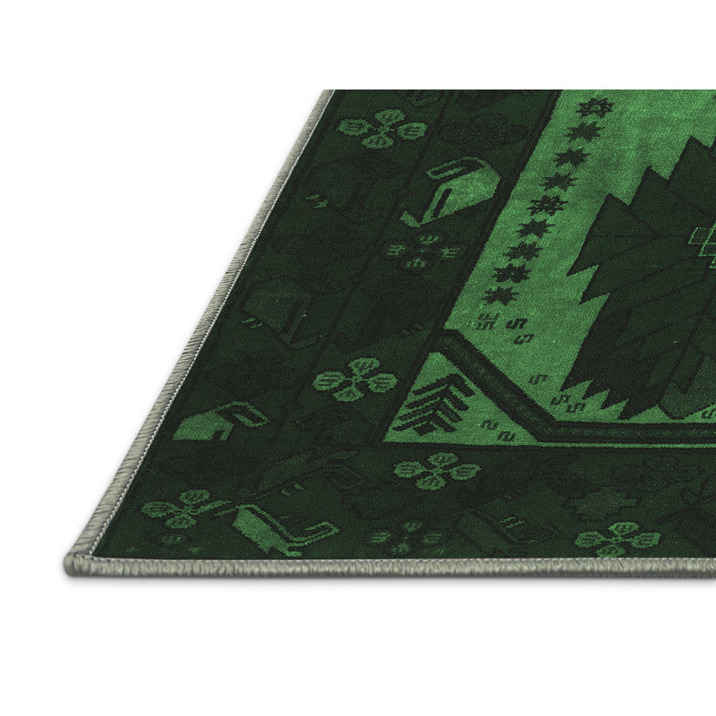 Tapis vert émeraude Jilissa Traditional 2409, Rectangle 7 pi x 9 pi