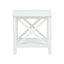 Table de bout carrée en bois de pin avec tablette, blanc