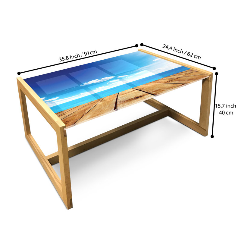 Table basse East Urban Home Landscape, H 15,75 po x L 35,83 po x l 24,4 po