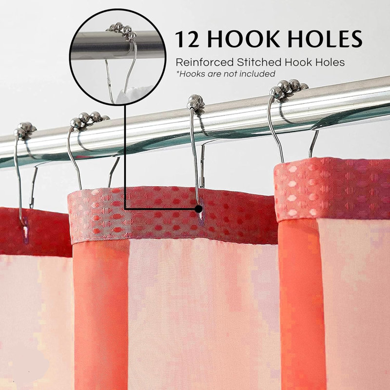 Rideau de douche avec doublure Rawley, Corail