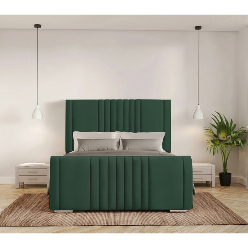 Ganador Upholstered Bed, Small Double (4'), Emerald