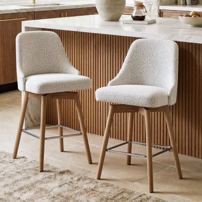 Hiott Swivel Upholstered Counter Stool