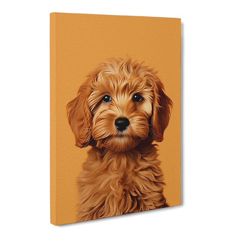 Cockapoo Minimalism No.2 - Wrapped Canvas Print, 50cm H x 35cm W x 3cm D