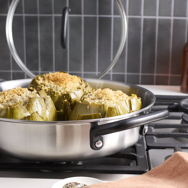 ZWILLING Milano Stainless Steel 4-Qt Stainless Steel Saute Pan With Helper Handle And Lid