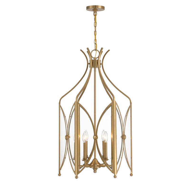 Hubbs 6 lumières Enclave en laiton noble, Laiton noble