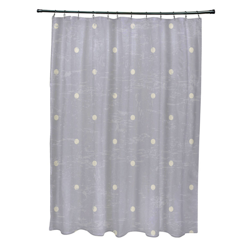 Rideau de douche simple à motif floral Wally, gris