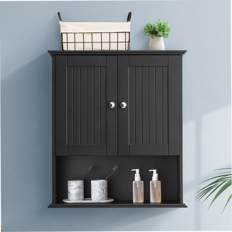 Armoire de rangement murale surélevée au-dessus de la toilette Armoire de rangement murale Armoires à pharmacie en bois