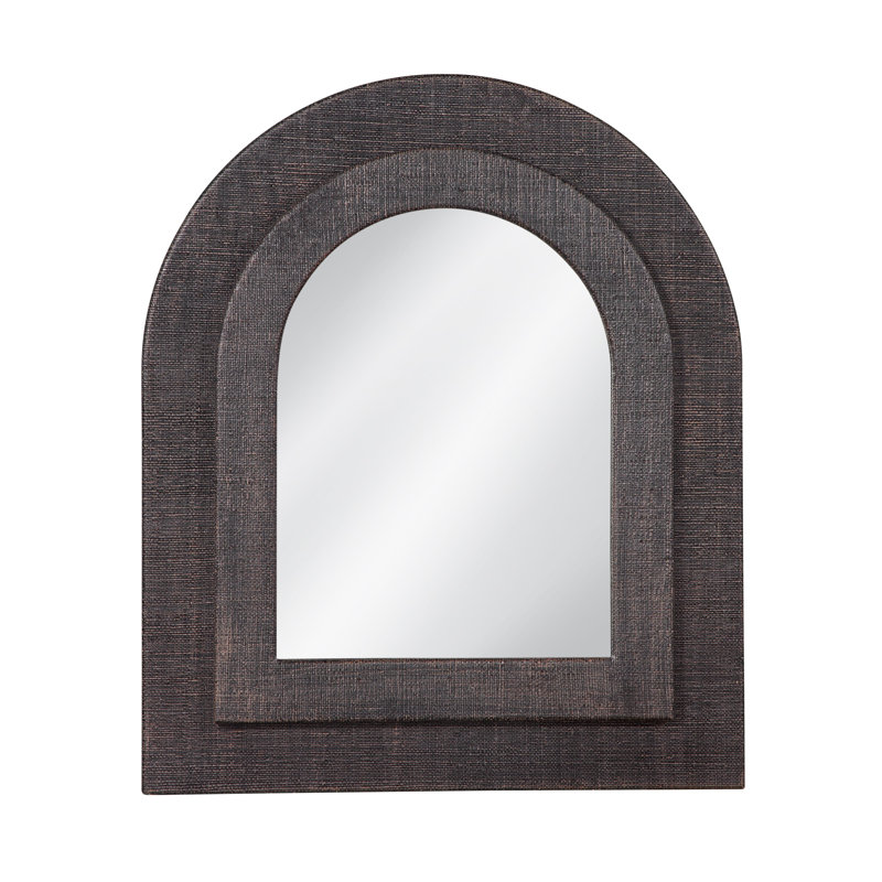 Haven Arch Rattan Mirror, Antique Black