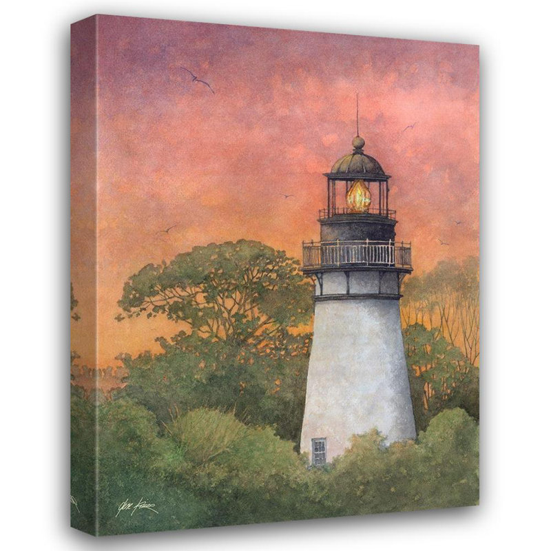 «Lark Manor ™ Rizzo», art sur toile tendue à la galerie Gene: phare de l'île Amelia, 2, H 24 po x l 19 po