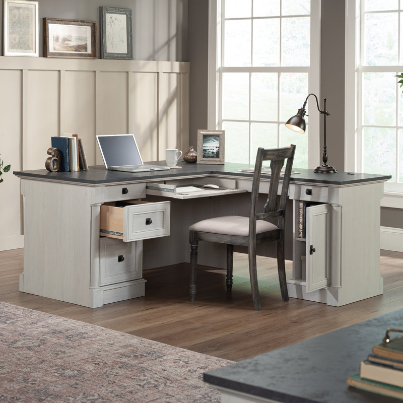 Bureau en L Walworth, Ardoise noire / ardoise Rosso