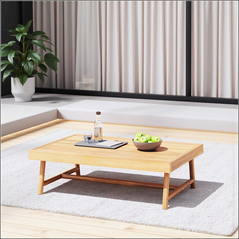 Table basse de patio en bois d'acacia