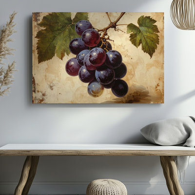 Art mural rétro, grappe de raisin