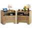 Table de chevet avec rangement, ensemble de 2, table de chevet en rotin Boho avec tiroir-875756899-881158074