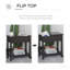 End Table, Narrow Side Table with Flip Top, Storage Cabinet, Bottom Shelf for Living Room, Dark Coffee