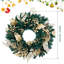 Couronne de Noël 18 po avec lumières DEL et baies de fleurs dorées pour porte