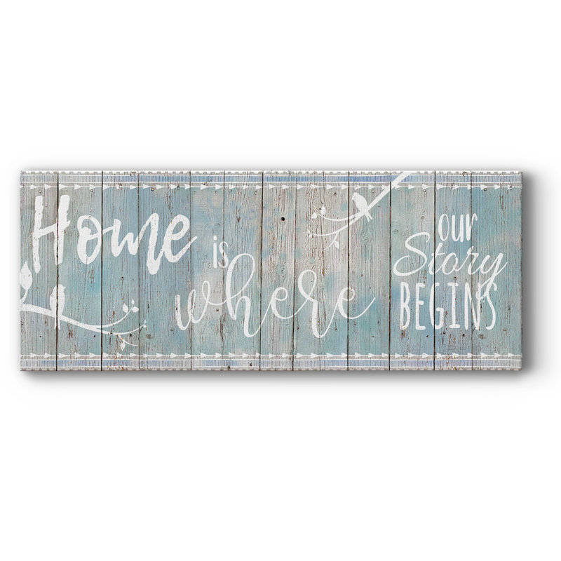 Home Home, art textuel sur toile, H 20 po x l 50 po x P 1,5 po
