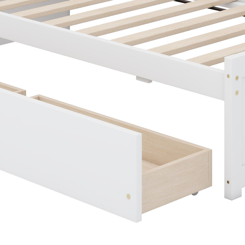 Solution de lit compact avec tiroirs de rangement coulissants, Blanc