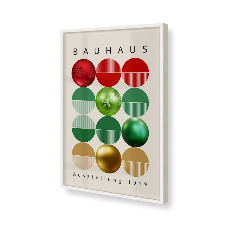 Reproduction d'affiche Bauhaus, Cadre simple blanc opaque, H 37 po x l 25 po x P 1,25 po