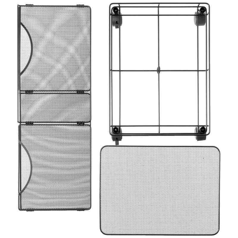 Collapsible Desktop Tub File, Letter-Size File Organizer, Durable Steel Mesh Desk Storage