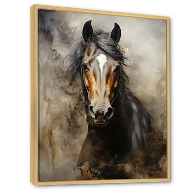 Balendran White Horse Equestrian Duality I - Print on Canvas