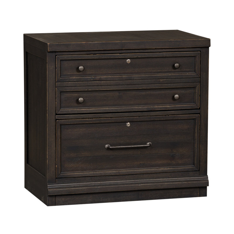 Sonntag 34'' Wide 2 -Drawer File Cabinet, Black
