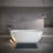 69" Stone Resin Freestanding Bathtub, Solid Surface Luxury Soaking Tub With Integrated Slotted Overflow & Pop-Up Drain, Stand Alone Elegant Bathroom Soaker Tub In Matte White-122019038