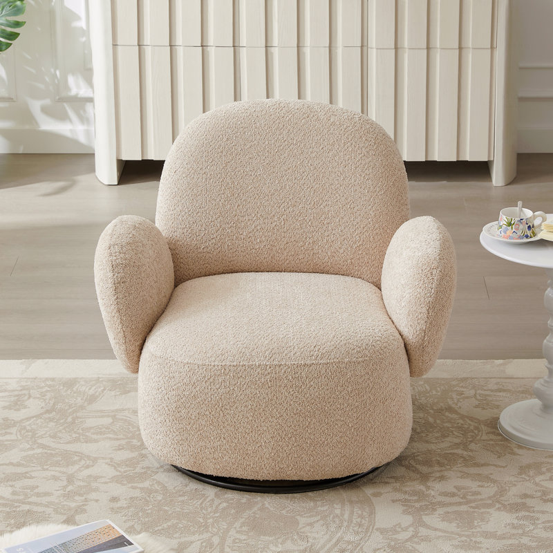 Chaise d'appoint pour le salon avec fonction pivotante, Beige