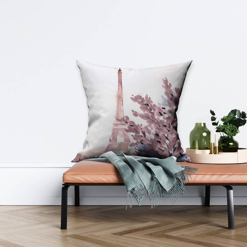 Paris & Eiffel Scene Throw | Bedroom Decor Poly Twill