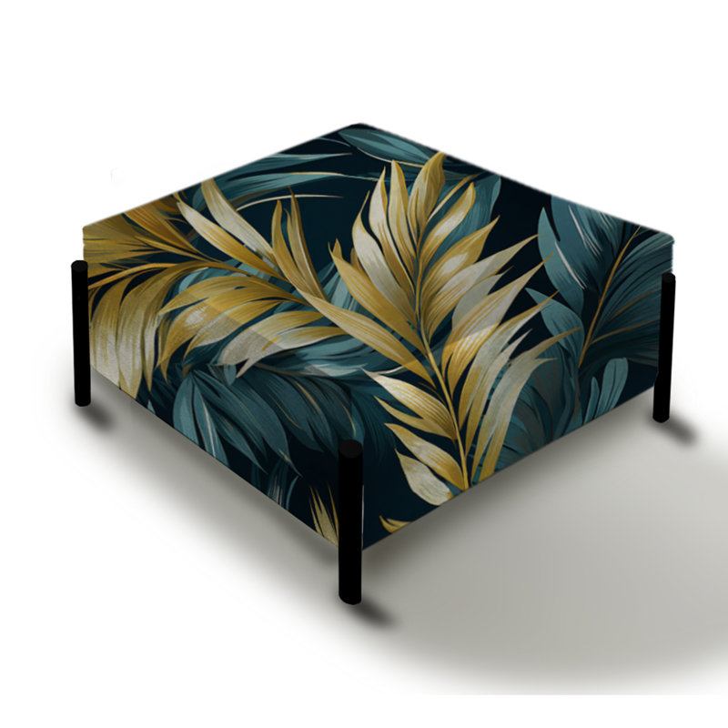 Palm Breeze Tropical Pattern - Tropical Large Square Ottoman