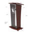 Podium en bois avec panneau avant en acrylique givré, pupitre de 48 po de hauteur avec décor à la main Pray