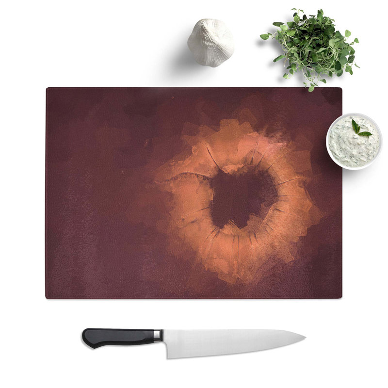 Tempered Glass The Nucleus in Abstract Chopping Board, 28.5 cm W x 20 cm L