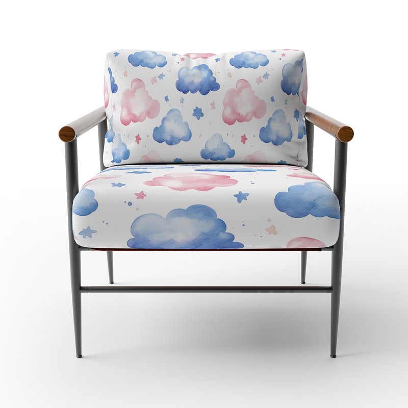 Fauteuil Teens Sky, Bras ronds bruns