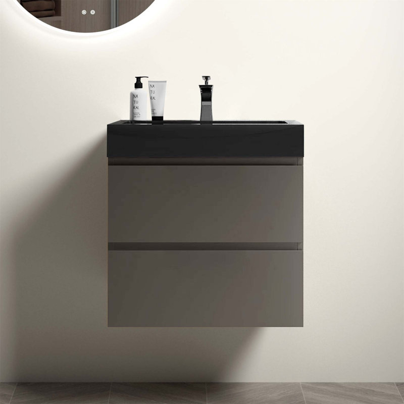 Meuble-lavabo mural avec évier Munsch Alice, Gris