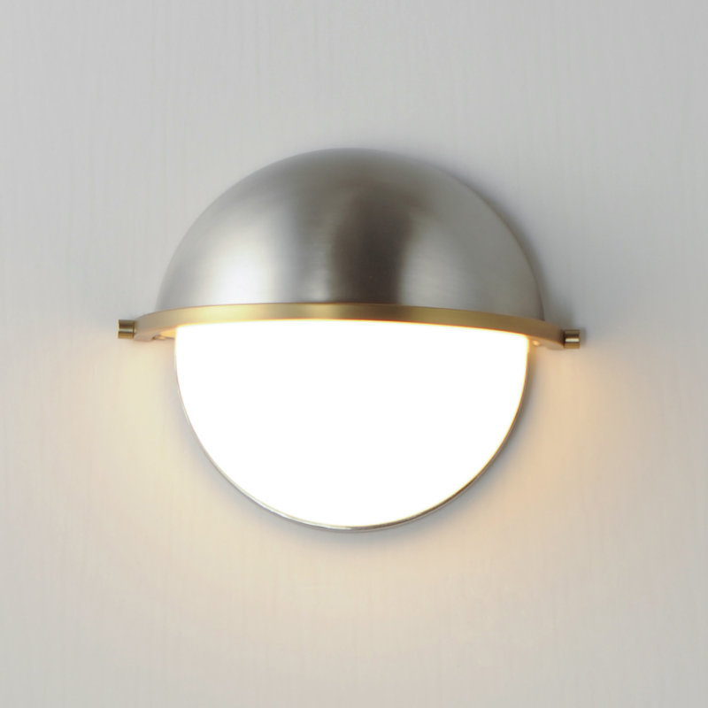 Duke Flush Mounted Sconce, Satin Nickel / Satin Brass
