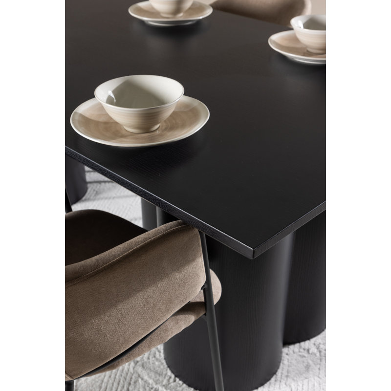 Ronneshia 6 - Person Dining Set, Black