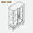 Lighted Glass Curio Display Cabinet With Adjustable Shelves, 1 Drawer And Led Light