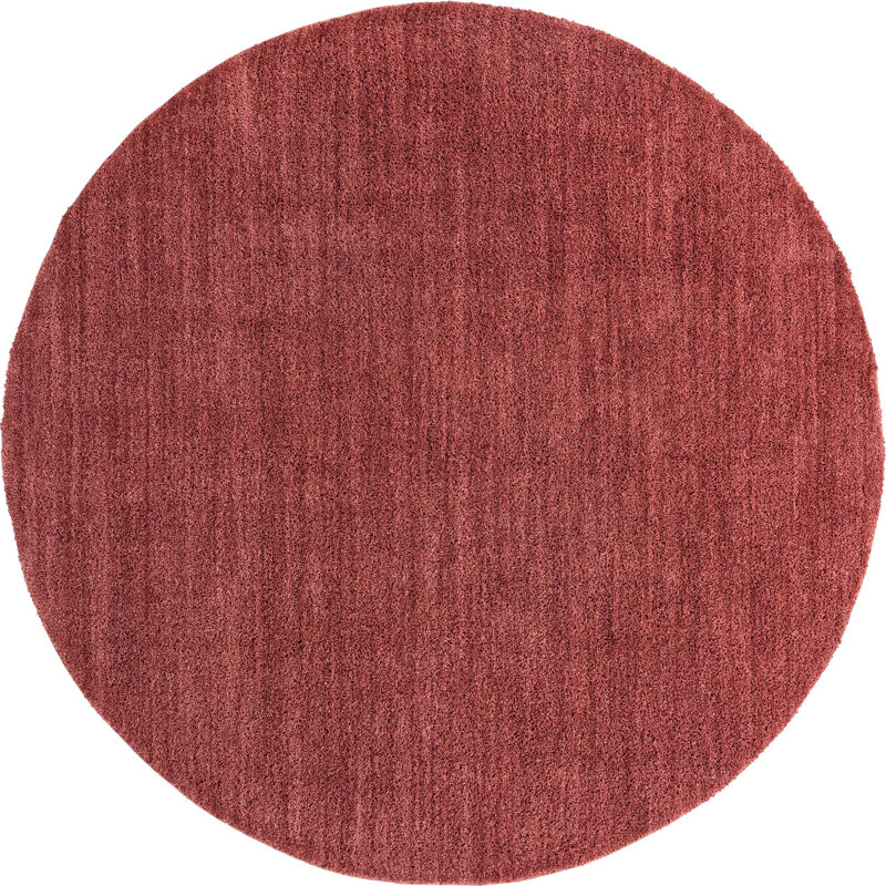 Tapis contemporain de couleur grenade Axerpolis, Rond 5 pi 3 po