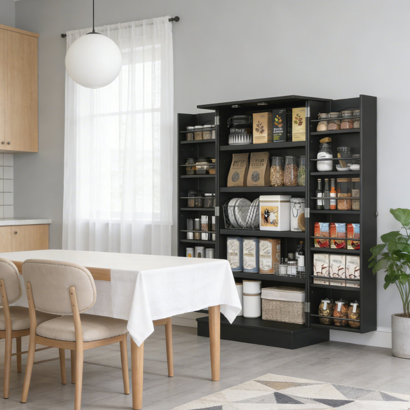 Armoire de cuisine moderne, armoire de cuisine, Noir