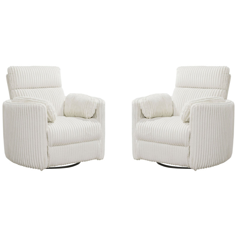 Fauteuil inclinable électrique pivotant de 40 po Bre, Ivoire Mega
