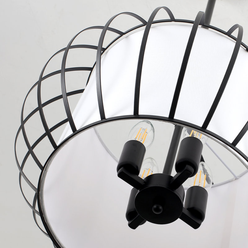 Lustre tambour 4 lumières à intensité variable, Noir mat
