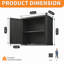 Armoire de rangement murale en métal avec 2 portes verrouillables, 1 tablette réglable et 1 tiroir ouvert