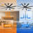 60" Black Ceiling Fan with LED Light & Remote – 8-Blade, Dimmable, Reversible DC Motor-622051773