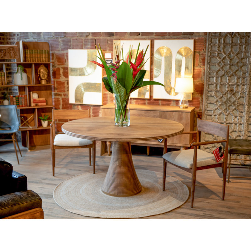 Provence 54" Round Dining Table in Natural Brown